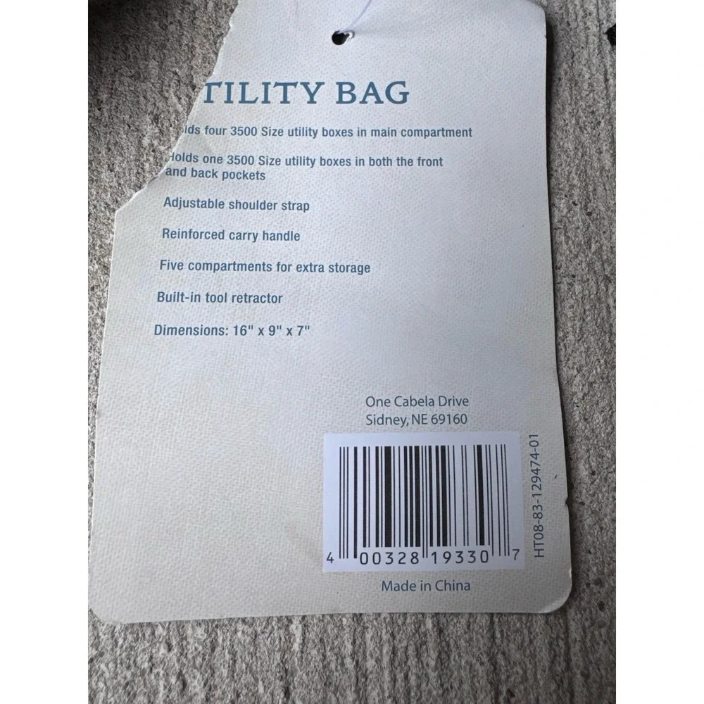 Cabelas Utility Bag Blue Fishing Pack Hiking Hunting Outdoors Travel